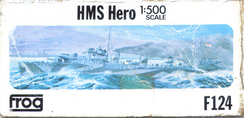 Коробка FROG F124 HMS Hero Destroyer, Rovex Models&Hobbies, 1975